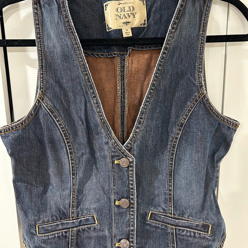 Vintage Old Navy Blue Denim Button-Up Vest